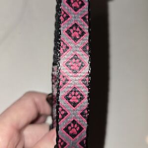 Stylish Pink and Black Patterned Dog Collar